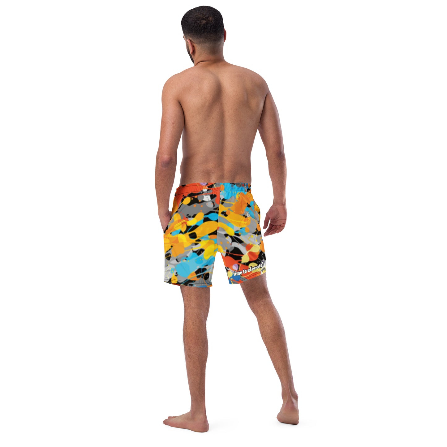 Multi Splatter Print Recycled Swim Trunks