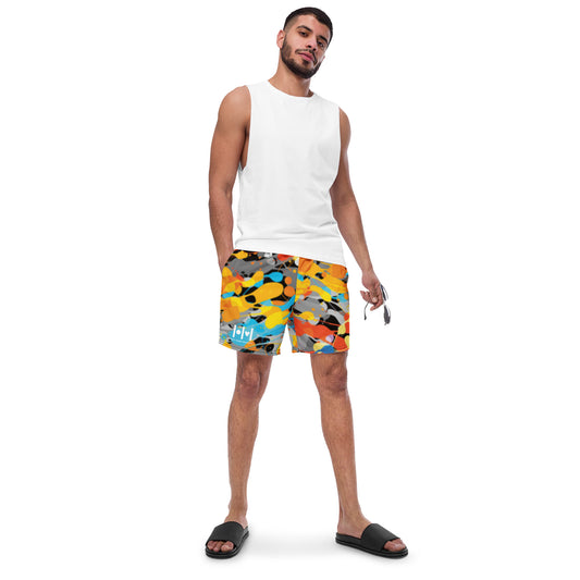 Multi Splatter Print Recycled Swim Trunks