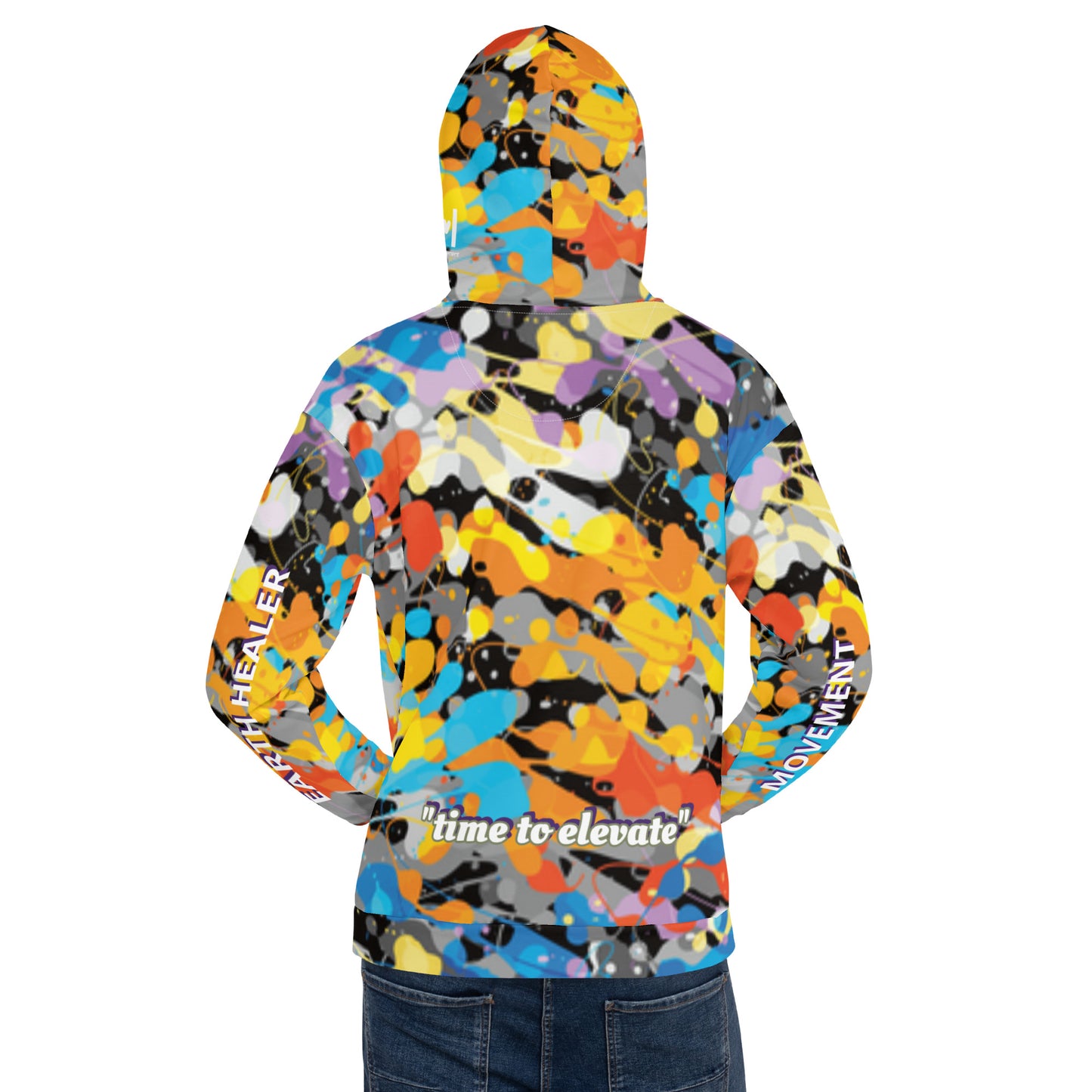 Unisex Hoodie Splatter Print Multi Color