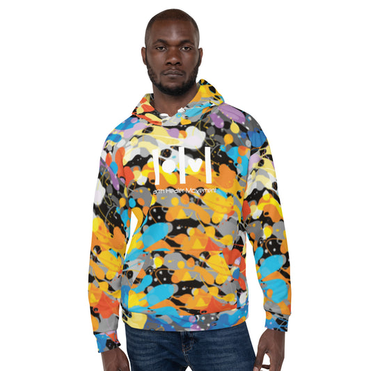 Unisex Hoodie Splatter Print Multi Color