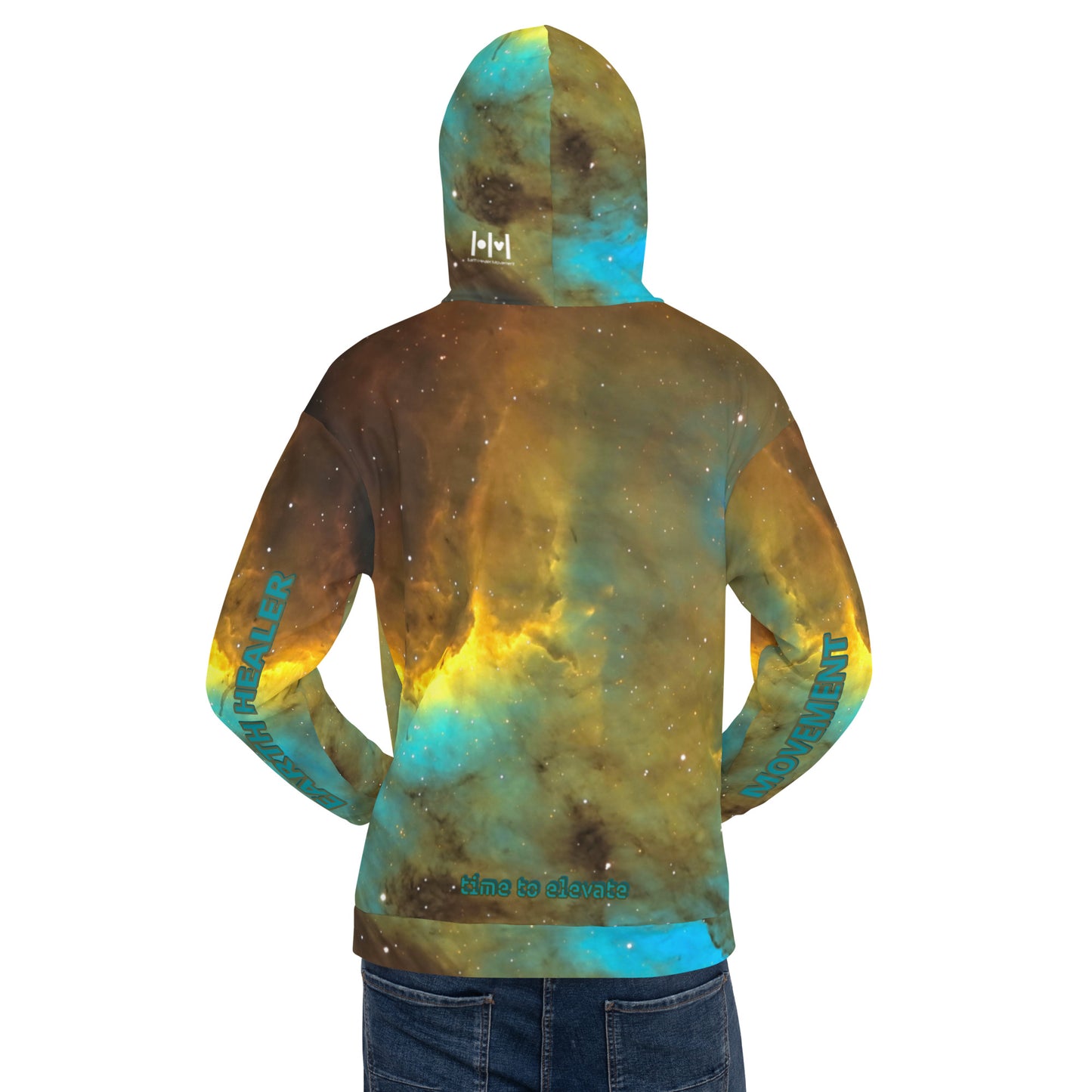 EHM Unisex Hoodie SPACE NEBULA Blue Yellow