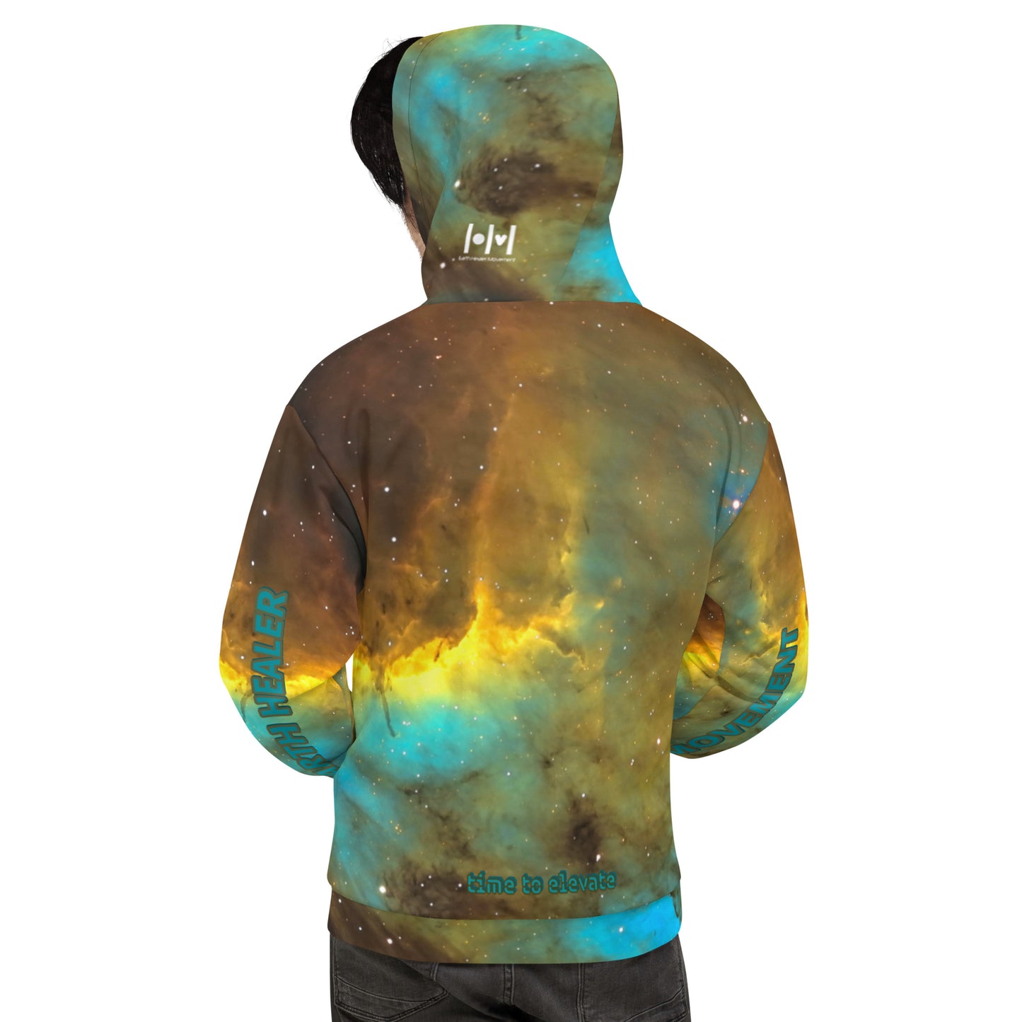 EHM Unisex Hoodie SPACE NEBULA Blue Yellow