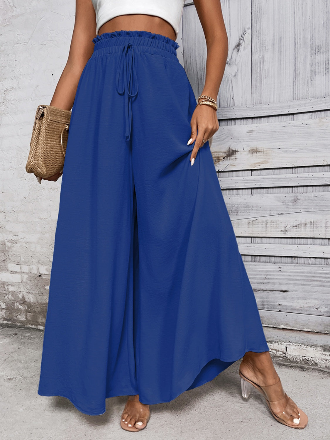 Honey Tied High Waist Wide Leg Pants