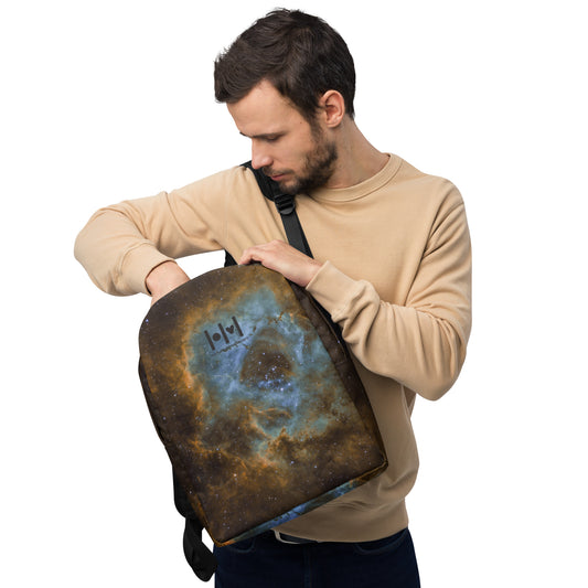 Minimalist Backpack - SPACE Brown Blue Nebula