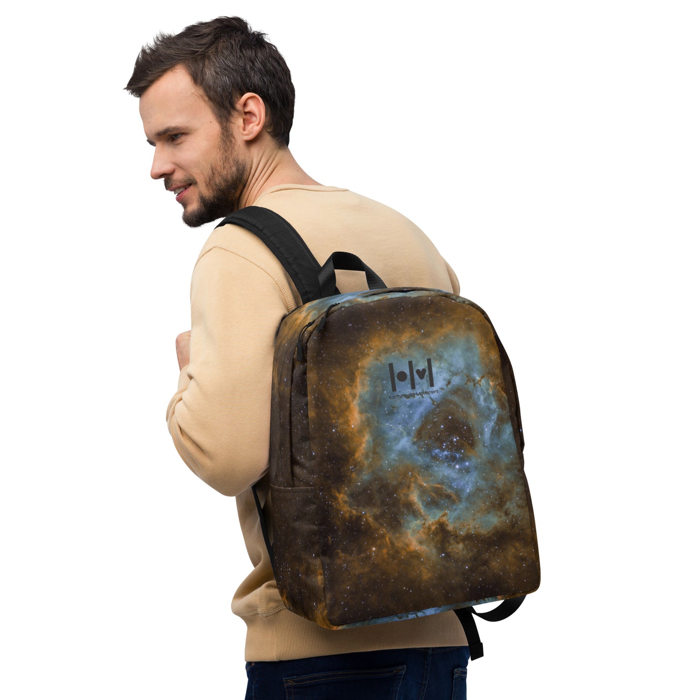 Minimalist Backpack - SPACE Brown Blue Nebula