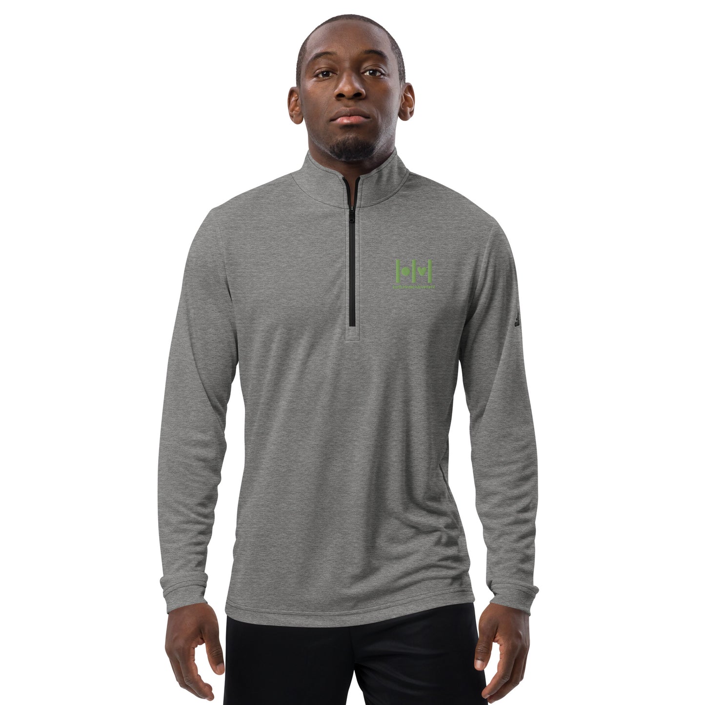 Quarter zip pullover - SAGE GREEN LOGO