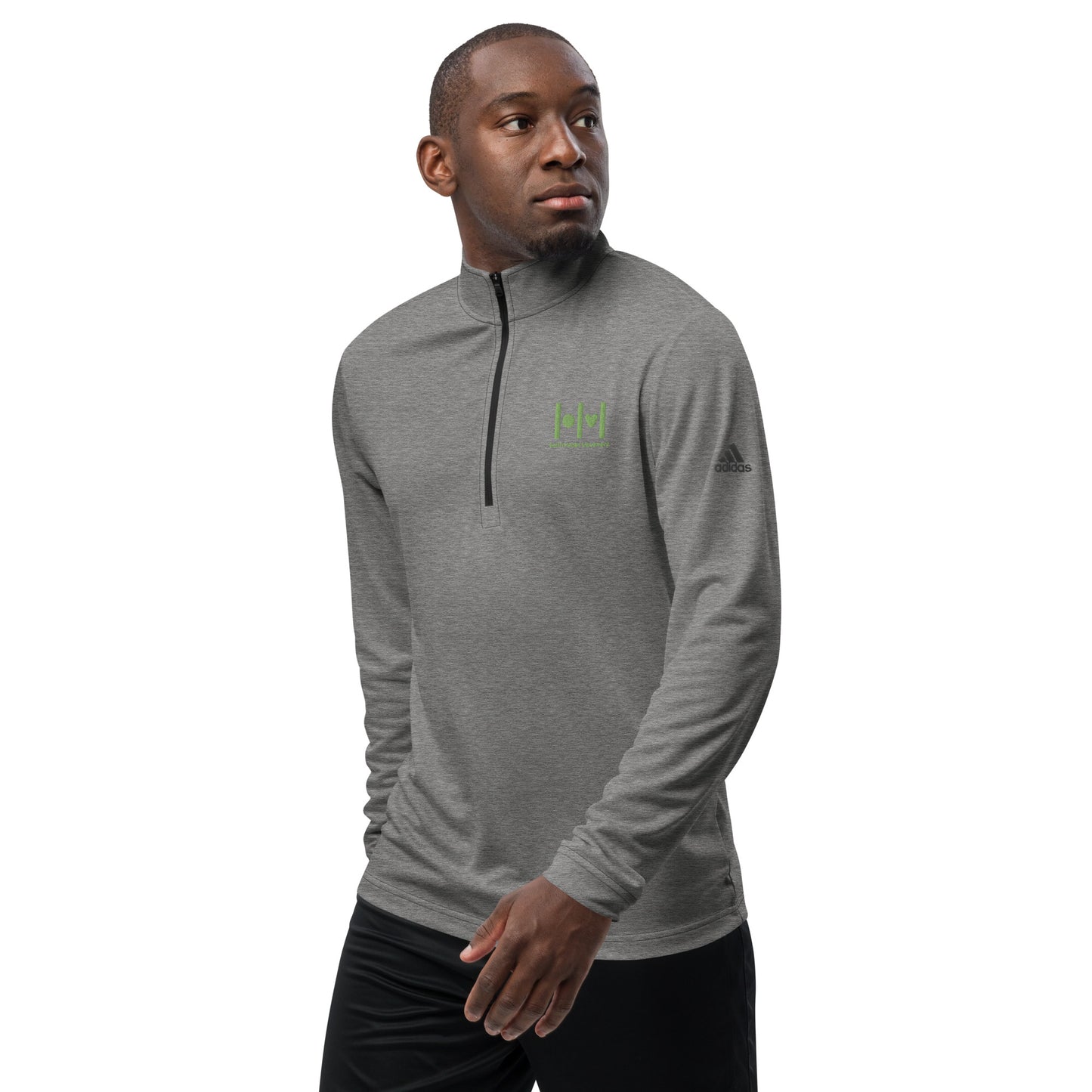 Quarter zip pullover - SAGE GREEN LOGO