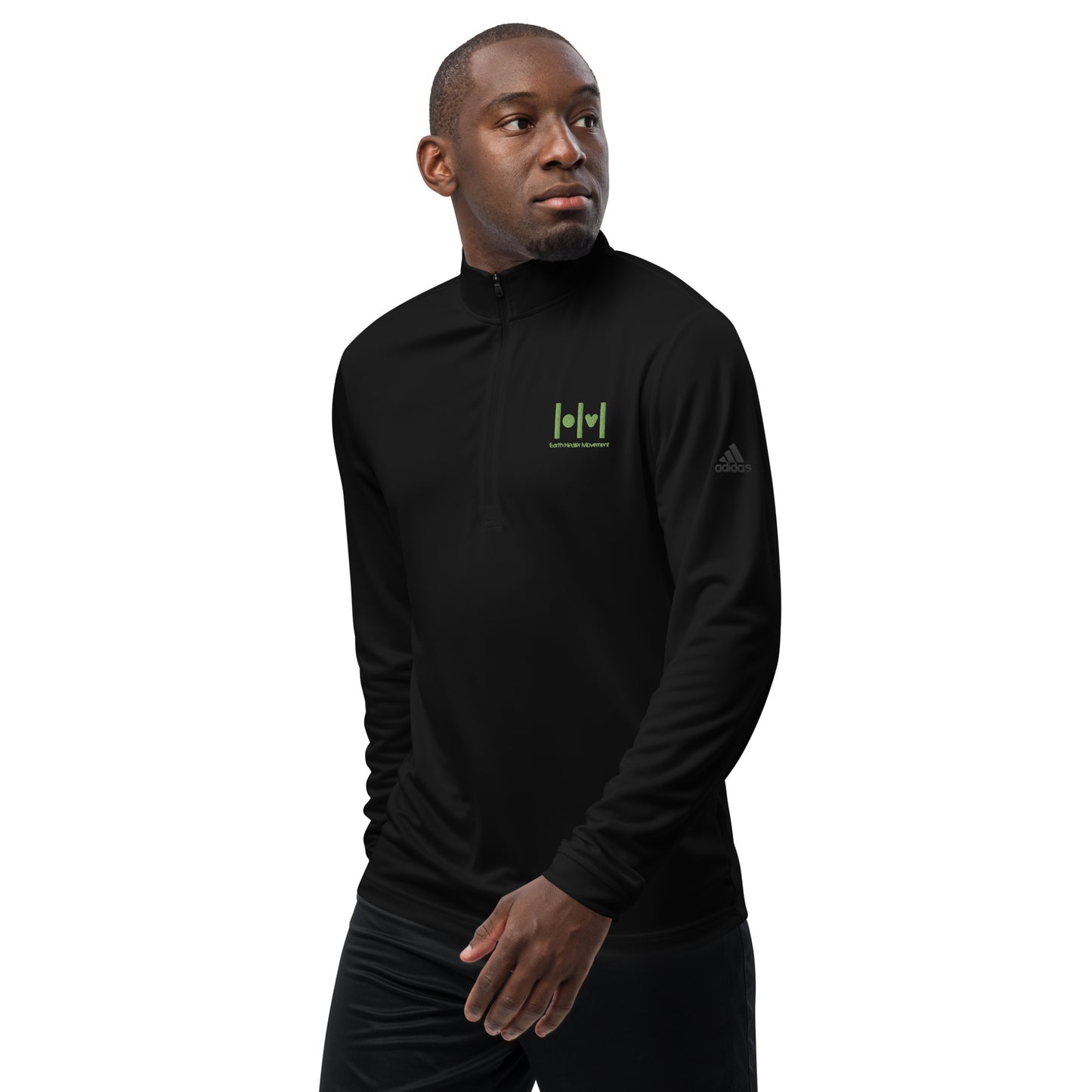 Quarter zip pullover - SAGE GREEN LOGO