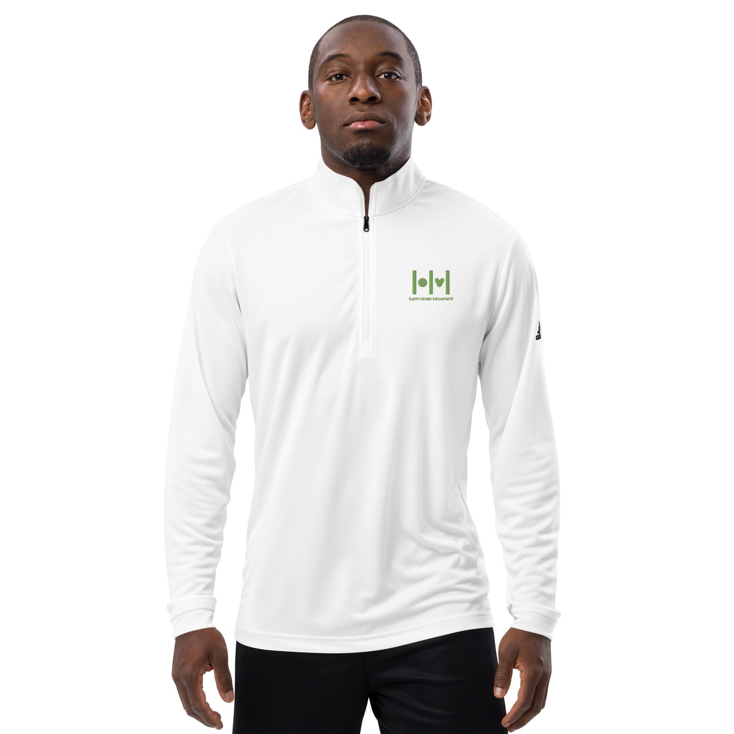 Quarter zip pullover - SAGE GREEN LOGO