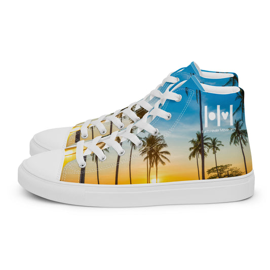 EHM Women’s high top canvas shoes - Palms Blue Yellow