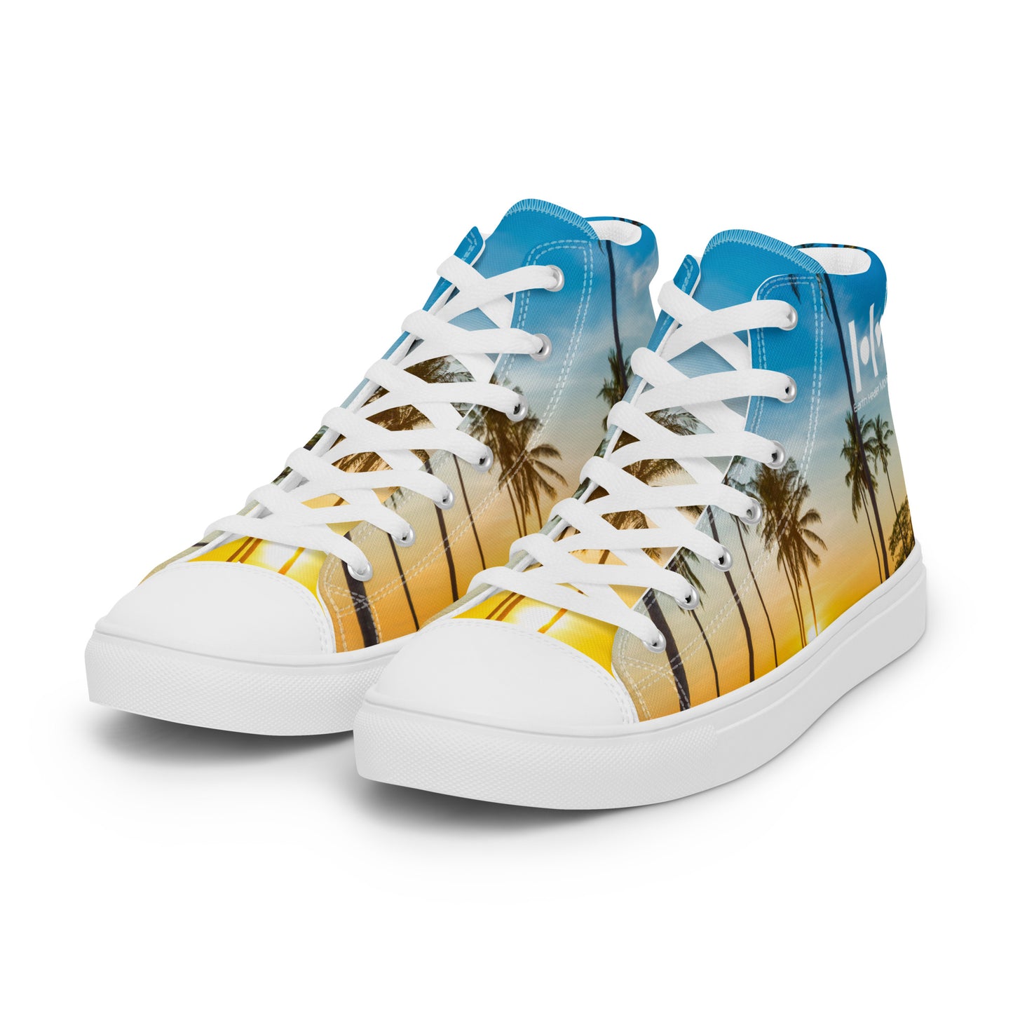 EHM Women’s high top canvas shoes - Palms Blue Yellow