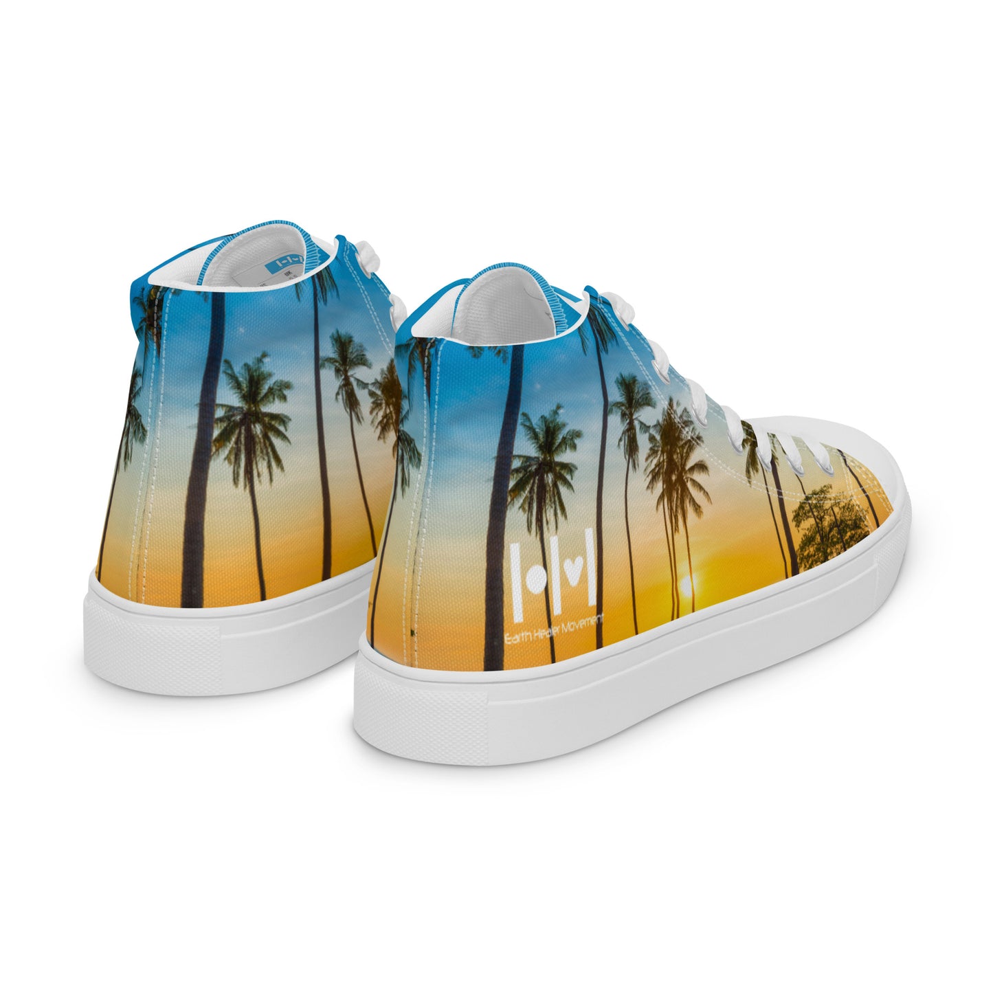 EHM Women’s high top canvas shoes - Palms Blue Yellow