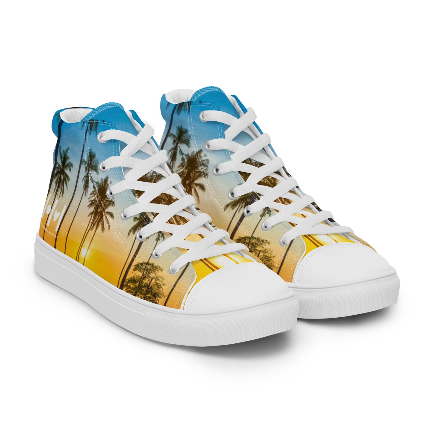 EHM Women’s high top canvas shoes - Palms Blue Yellow